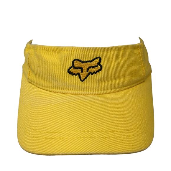 Fox Golf Strapback Sun Visor Cap Yellow One Size Adjustable Embroidered Cotton - Picture 1 of 9